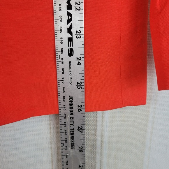 J. Crew Factory Linen Cotton One Button Blazer Sunset Orange Size 8 Suit Jacket - Picture 5 of 11